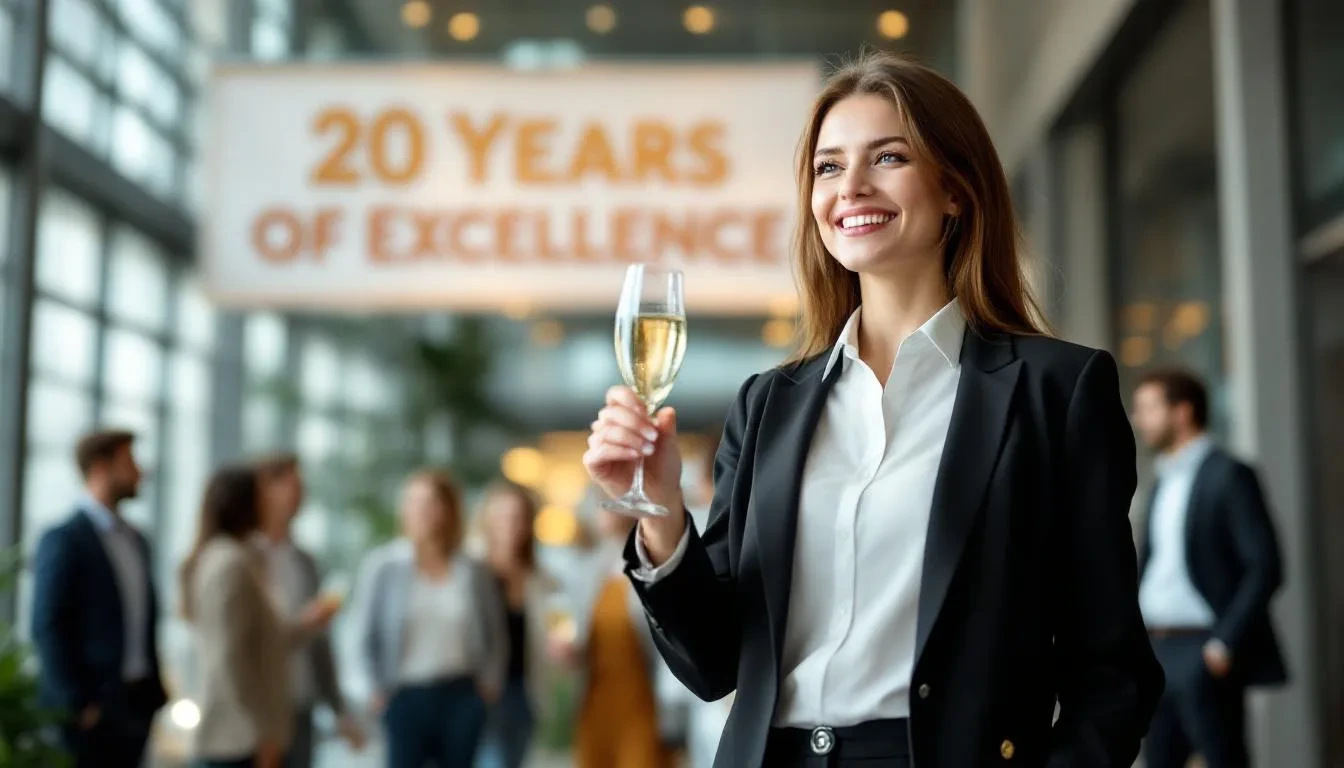 A successful professional stands proudly, celebrating a significant career achievement that marks a successful transition into a new industry. This moment reflects their dedication to personal and professional growth, showcasing the importance of leveraging transferable skills and navigating career transitions effectively.